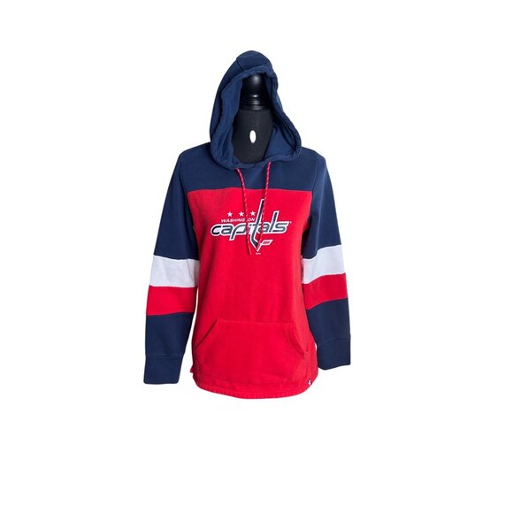 Fanatics Washington Capitals Women's Iconic Colorblock Fleece Pullover Hoodie S - Picture 1 of 13